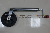 Опорное колесо для прицепа (D=48), 150 кг с тормозом Pinstop