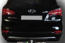 Фаркоп на Hyundai Santa Fe (DM) (2012-2015) с нерж.пластиной Лидер-Плюс H224-F(N)