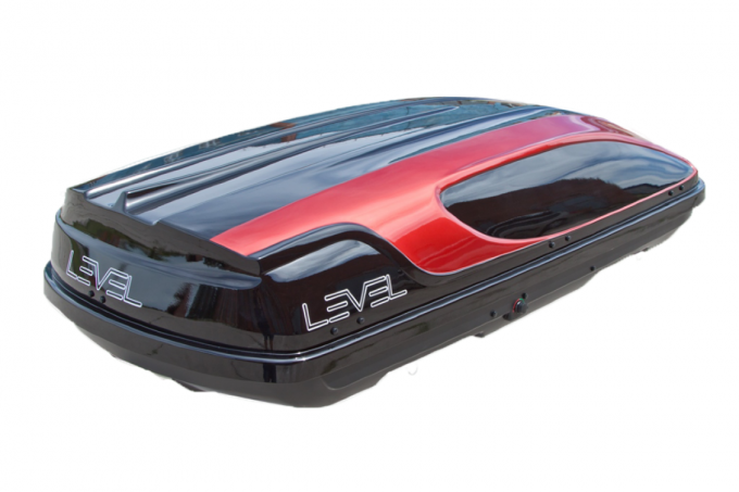 Автобокс LEVEL Касатка (450 л) черно-красный глянец